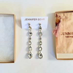 Jennifer Behr Crystal Drop Earrings in Clear/Silver